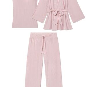 Maternity Nursing Pink Striped Women's Pajama Set